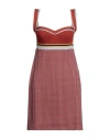 Marni Woman Mini Dress Rust Size 6 Viscose, Polyamide, Elastane In Red