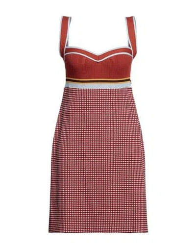 Marni Woman Mini Dress Rust Size 6 Viscose, Polyamide, Elastane In Red
