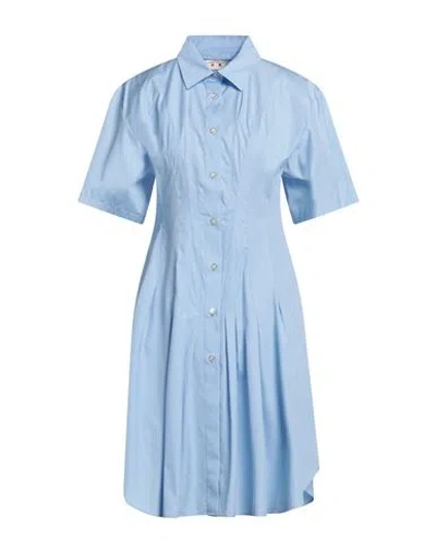Marni Woman Mini Dress Sky Blue Size 8 Cotton
