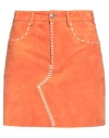 Marni Woman Mini Skirt Orange Size 6 Lambskin In Orange