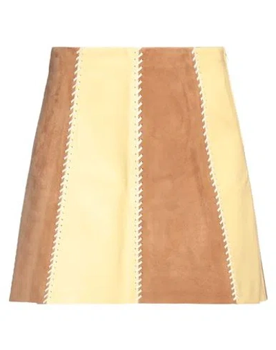 Marni Woman Mini Skirt Yellow Size 6 Leather