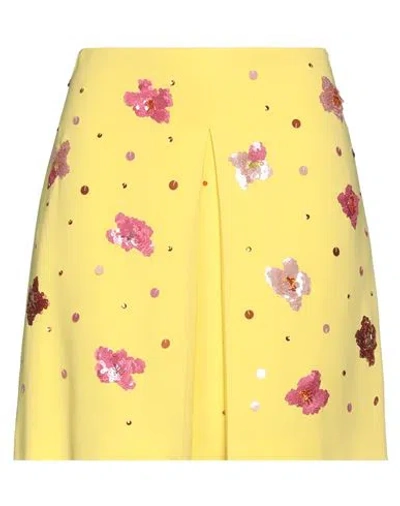 Marni Woman Mini Skirt Yellow Size 6 Viscose, Elastane, Polyester, Glass