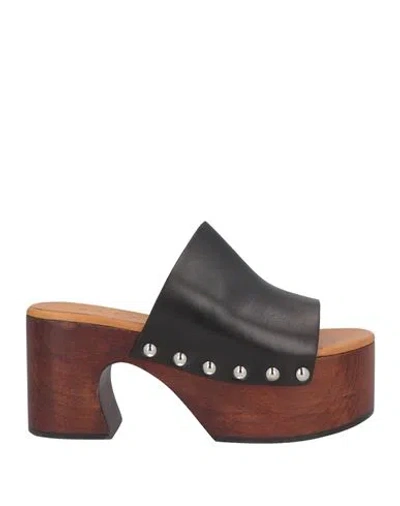 Marni Sabo Ruched Studded Leather Platform Clogs In 00n99 Black