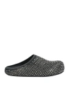 Marni Fussbett Sabot Leather And Crystal-embellished Mesh Clogs In Black