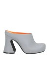 Marni Woman Mules & Clogs Grey Size 6 Soft Leather