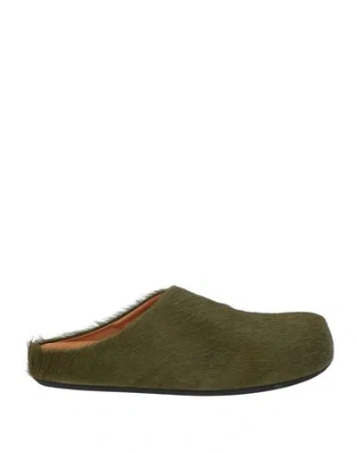 Marni Woman Mules & Clogs Military Green Size 11 Leather