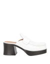 Marni Leather Platform Mules In White