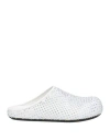 Marni Glass-crystals Leather Slippers In White