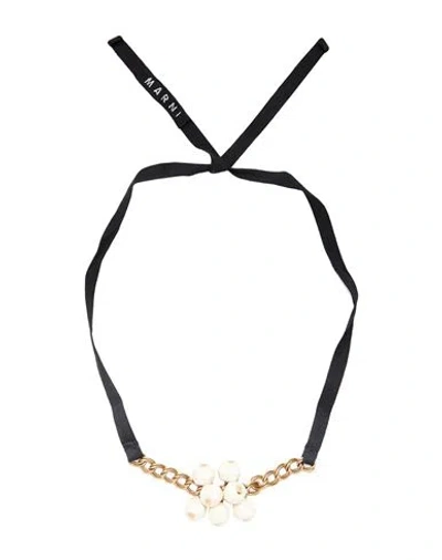 Marni Woman Necklace Ivory Size - Textile Fibers, Metal