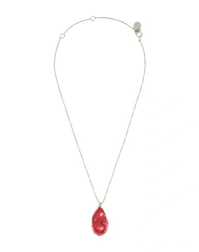Marni Woman Necklace Red Size - Metal In Pattern