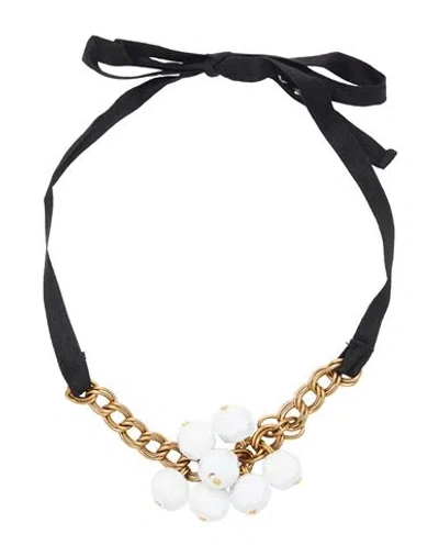 Marni Woman Necklace White Size - Textile Fibers, Metal