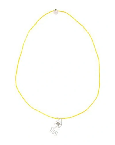 Marni Woman Necklace Yellow Size - Natural Stone, Plastic, Metal In Gold