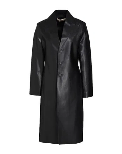 Marni Woman Overcoat & Trench Coat Black Size 6 Virgin Wool, Polyurethane