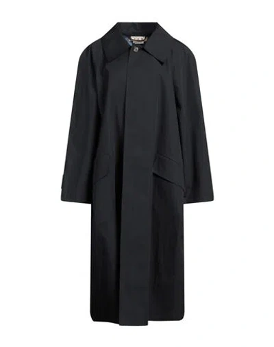 Marni Woman Overcoat & Trench Coat Midnight Blue Size 4 Cotton