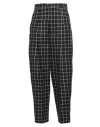 Marni Check-pattern Wide-leg Cropped Trousers In Black