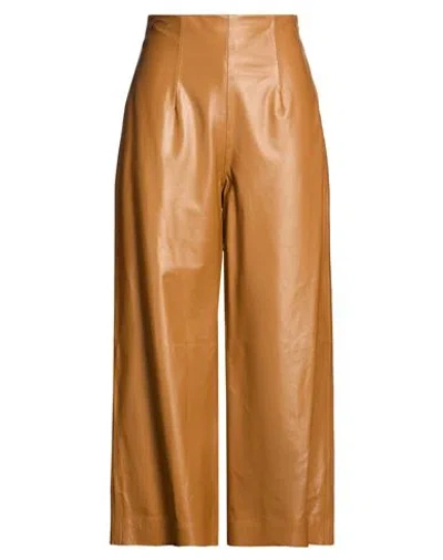 Marni Woman Pants Camel Size 4 Lambskin In Brown