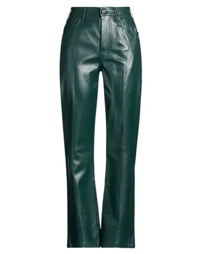 Marni Woman Pants Dark Green Size 6 Lambskin
