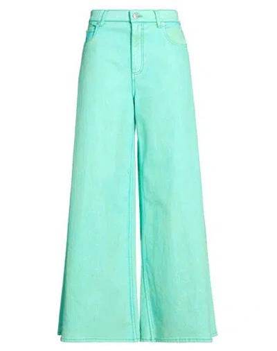 Marni Woman Pants Green Size 8 Cotton, Acrylic, Viscose, Elastane, Calfskin