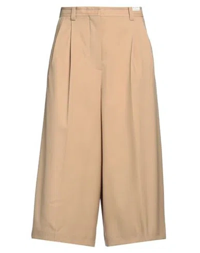 Marni Woman Pants Khaki Size 8 Virgin Wool In Beige