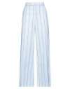 Marni Poplin Striped Wide Trousers In Blue