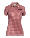 Marni Woman Polo Shirt Tomato Red Size 2 Viscose, Polyamide, Elastane In Tomato Red