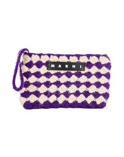 Marni Woman Pouch Purple Size - Acrylic, Cotton, Polypropylene