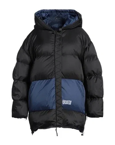 Marni Woman Puffer Navy Size 8 Polyester, Polyurethane Coated In Navy Blue