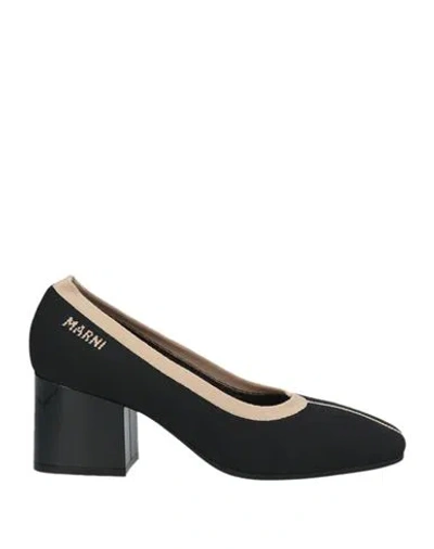 Marni Woman Pumps Black Size 8 Textile Fibers