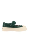 Marni Woman Pumps Dark Green Size 7 Leather, Rubber