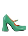 Marni Woman Pumps Green Size 8 Soft Leather In Green