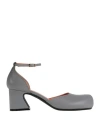 Marni Woman Pumps Grey Size 6 Leather In Gray