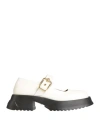 Marni 20mm Mary Jane Leather Shoes In Off White
