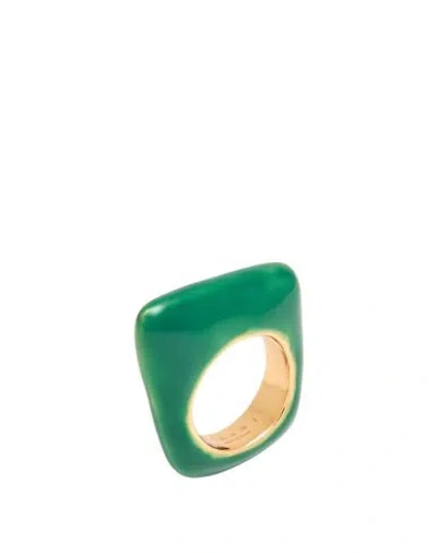 Marni Woman Ring Dark Green Size 8.5 Metal