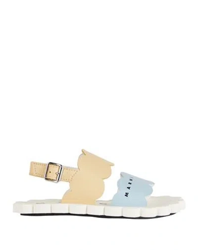 Marni Woman Sandals Beige Size 11c Soft Leather