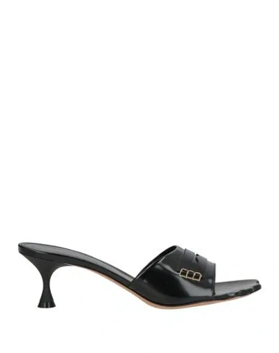 Marni Woman Sandals Black Size 6 Leather In Multi