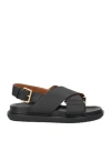 Marni Woman Sandals Black Size 6 Soft Leather In Black