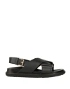 Marni Woman Sandals Black Size 6 Soft Leather In Black