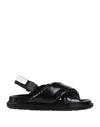 Marni Woman Sandals Black Size 6 Textile Fibers In Black