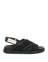 Marni Fussbet Criss Cross Sandals In Black