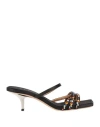 Marni Woman Sandals Black Size 7 Textile Fibers In Black