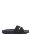 Marni Woman Sandals Black Size 7 Textile Fibers, Natural Raffia In Black