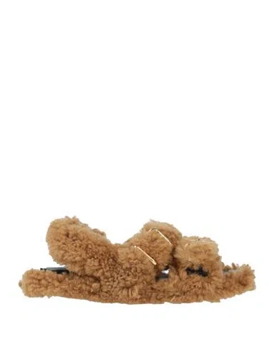 Marni Woman Sandals Brown Size 10.5 Shearling