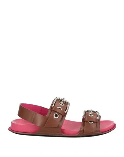 Marni Woman Sandals Brown Size 6 Leather