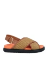 Marni Raffia And Leather Criss-cross Fussbett Sandal In Beige
