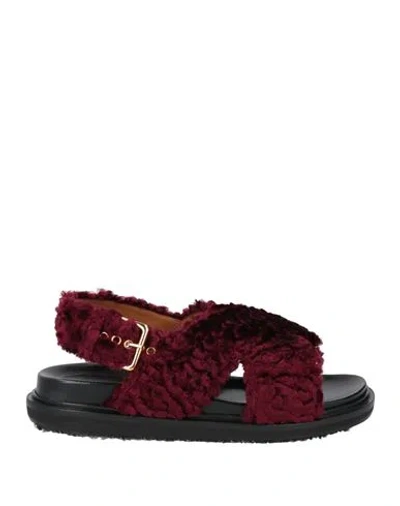 Marni Woman Sandals Deep Purple Size 6.5 Textile Fibers