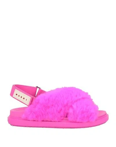 MARNI MARNI WOMAN SANDALS FUCHSIA SIZE 8 LEATHER