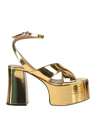 Marni Woman Sandals Gold Size 7 Leather