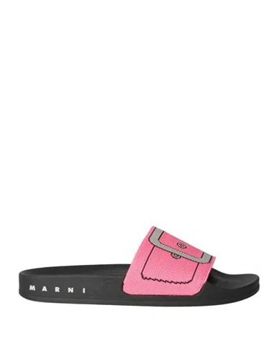 Marni Woman Sandals Magenta Size 10 Textile Fibers