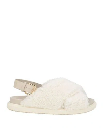 Marni Woman Sandals Off White Size 9 Leather In Neutral