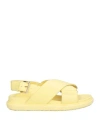 Marni Woman Sandals Pastel Yellow Size 8 Leather
